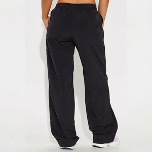 Pantalon d'été pour femme en toile 100% coton, streetwear tendance avec poches latérales, motif uni, séchage rapide, respirant, nouvelle arrivée - Product Image 5