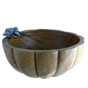 Handmade Wooden Bowl Natural Finish <b>Rustic</b> Decorative Serving Bowl for Home Kitchen Decoration - Product Image 1
