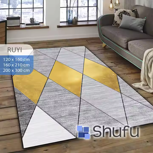 Tapis en flanelle de polyester Shufu doux et confortable, qualité supérieure, antidérapant, anti-allergie, à poils moyens, style moderne, vente en gros - Product Image 5