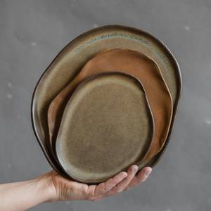 ชุดอาหารค่ำเซรามิคลายลูกไม้ปั๊มทองหรูหรา จานพอร์ซเลนตกแต่งใหม่สำหรับตกแต่งบ้าน งานแต่งงาน โรงแรม และงานเลี้ยง - Product Image 2