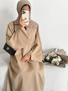 Abaya Moderna con Rayas para Ramadán y Eid, Abaya Cerrada Estilo Dubái, Vestido Musulmán para Mujer, Ropa Islámica, Moda para Uso Diario, Abaya Femenina - Product Image 2