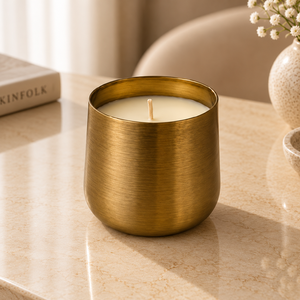 BuildtoSuit Classic Metal Container <b>Candle</b> Paraffin Wax Decorative Home Decor <b>Candle</b> 8.5 x 7.5 cm - Product Image 1