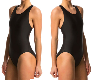 <b>Turtle</b> <b>Neck</b> Hollow Back Crisscross Strap Women Sports Bikini Chlorine Resistance Nylon Stretch Swimsuit For Backstroke - Product Image 4