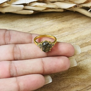 Latest Design Top Choice <b>Moss</b> <b>Agate</b> <b>Ring</b> 18k Gold Plated Boho Brass <b>Ring</b> Statement Vintage Solitaire Wholesale <b>Ring</b> For Women - Product Image 2
