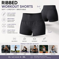 Shorts de yoga taille haute sans coutures pour femme – Extensibles, pour entraînement, gym, fitness, course à pied – Doux, anti-transparence, en nylon, tenue de sport active