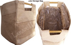Sac de courses en jute Lowellcraft grande taille avec poignée découpée pour le rangement des courses, provenant de Delhi - Product Image 4