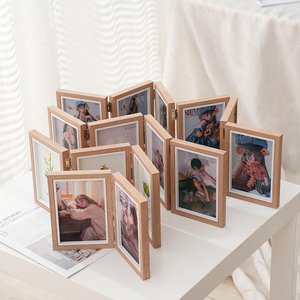 Double/Triple/Foldable <b>Wooden</b> Photo <b>Frame</b> 2/3/4/5-Linked Foldable <b>Picture</b> Holder with Beautiful Design - Product Image 5