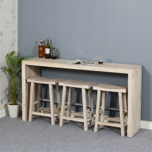 Table de bar et tabouret en bois massif Ensemble de meubles rustiques pour usage domestique - Product Image 2