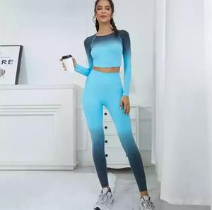Conjunto de Yoga para Mujer, Personalizado, de Alta Calidad, Sin Costuras, Ligero, Talla Grande, Sólido, para Gimnasio, de Alta Elasticidad, Ropa Deportiva - Product Image 2