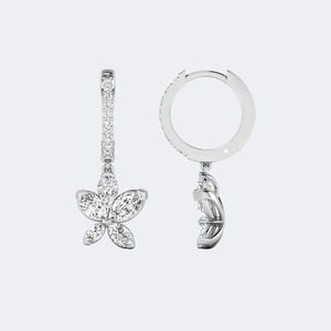 Elegantes Pendientes de Plata de Ley 925 con Diamantes Cultivados en Laboratorio de Varias Formas para Mujer, Regalo de Aniversario de Lujo, Certificado IGI SGL, 1.30ctw - Product Image 6