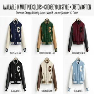 2025 Custom Wool Cropped Varsity <b>Jacket</b> Women Personalized Letterman <b>Jacket</b> Crop <b>Jacket</b> Name Logo Chenille Embroidery - Product Image 3
