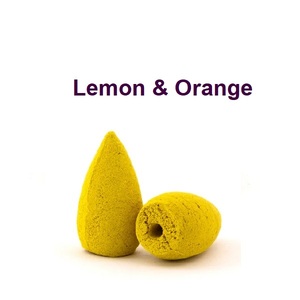 Conos de incienso de reflujo de bala de limón y naranja natural al por mayor, madera aromática Premium, precio líder, color amarillo - Product Image 1