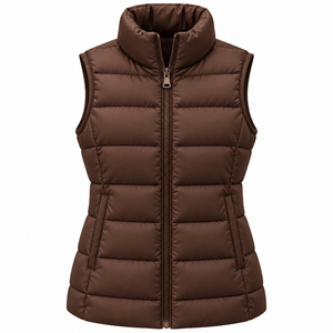 Plus Size Women's Winter Warm Nylon Quilted <b>Puffer</b> <b>Vest</b> with Zipper Closure Sleeveless Breathable & Quick Dry - Product Image 6