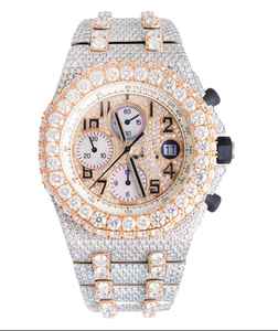 Reloj cronógrafo de diamantes de moissanita personalizado, diseño hip hop, reloj de pulsera personalizado para hombre - Product Image 2