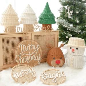 หวายสีขาวน่ารักสำหรับผู้ชาย,ของประดับตกแต่งวันคริสต์มาสชุดตกแต่งวันหยุดตุ๊กตาหิมะขายส่ง - Product Image 3