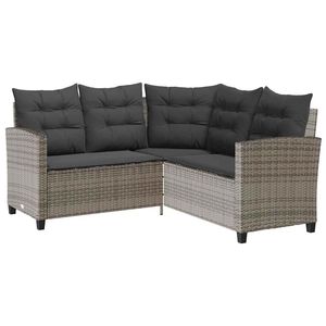 Sofá de Jardín de Ratán PE Gris Oscuro con Patas Ajustables Medianas, Conjunto Cómodo y Elegante para Exteriores - Product Image 5