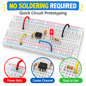 Carte de prototypage électronique sans soudure 400 points 82x55mm <span class=keywords><strong>avec</strong></span> support adhésif pour test de circuits - Product Image 5