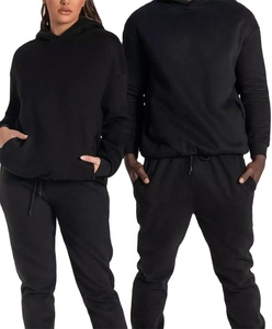 Luxury 2025 Men's Sweatsuit Jogger Set Custom Plain Sports Wear with Embossed Print Hoodie and Sweatpants - Product Image 3
