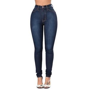 Pantalones Vaqueros Rectos Elásticos de Cintura Alta para Mujer, Personalizados, Desgastados, de Lona, Fabricante Mayorista OEM - Product Image 3