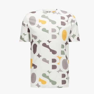 T-shirt à manches courtes pour homme, imprimé avec un motif géométrique, col rond, coupe classique, style décontracté en tricot - Product Image 1