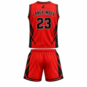 Ensemble d'uniformes de basketball personnalisés en gros pour hommes, maillot et short de basketball par sublimation, kits de vêtements de sport athlétiques à séchage rapide pour équipes - Product Image 3