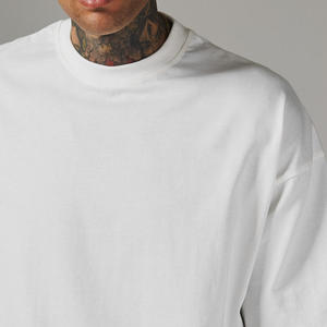 Camisetas personalizadas de alta calidad para hombre, cuello redondo, 100% algodón, tejido transpirable, corte regular, camiseta blanca, camisetas gruesas para hombre - Product Image 1