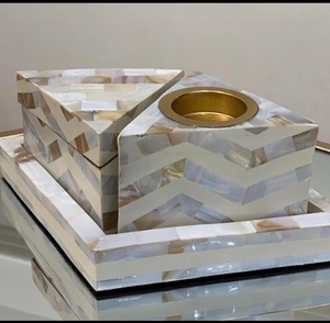 Nouveau design Premium nacre incrustation MDF Bakhoor brûleur élégant brûleur d'encens fabriqué à la main de l'Inde prix de gros - Product Image 4