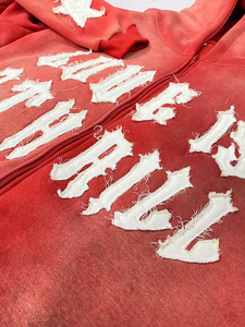 Sudadera con capucha personalizada para hombre, estilo vintage, con lavado ácido, bordado, 100% algodón, oversize, con cremallera, estilo vintage, personalizada, streetwear, con efecto desgastado. - Product Image 6