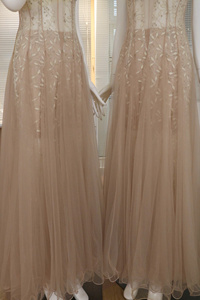 Vestido de Noche de Lujo con Encaje Bordado, Tul, Largo hasta el Suelo, Corte en A, Estampado Floral, Sujetador Incorporado, Transpirable, Tela 100% Poliéster, para Baile de Graduación - Product Image 5