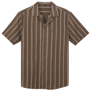 Chemise hawaïenne pour homme, chemise rayée d'été, boutonnée, manches courtes, vintage, plage, avec poches - Product Image 1