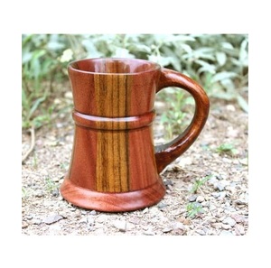 Handmade Wooden Mug Natural Solid Wood Coffee Cup Rustic Style Eco Friendly Drinkware for Tea Coffee Juice - Product Image 1