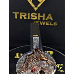 18K Gold Plated Hip Hop Heart Shape Moissanite Pendant 925 Sterling Silver <b>Iced</b> <b>Out</b> <b>Chain</b> Jewelry by Trisha Jewels - Product Image 4