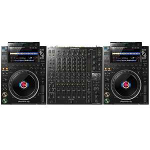 Ensemble complet de 2 lecteurs multi-DJ haut de gamme DJ CDJ-3000 avec table de mixage DJ professionnelle 6 canaux DJM-V10 et pack de contrôleurs DJ - Product Image 1