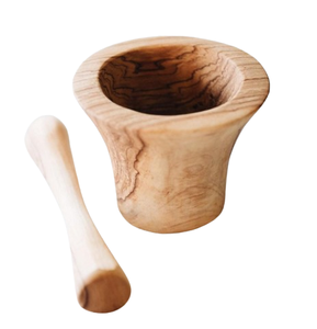 Mortero y Pilón de Madera para Hierbas y Especias, Ecológico, para Moler Picar Ajo, Café y Jengibre - Product Image 5