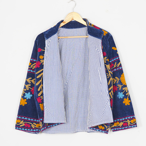 Chaqueta de terciopelo para mujer con bordado Suzani, abrigo bohemio con estampado floral, ropa de abrigo étnica hecha a mano para invierno - Product Image 4