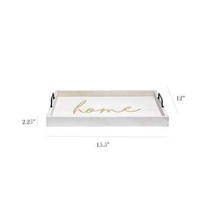 ถาดสีขาวดีไซน์เรียบหรูพร้อมหูจับเหล็กสีดำ ถาดตกแต่งแบบพกพา เป็นมิตรกับสิ่งแวดล้อม ใช้งานได้ยาวนาน - Product Image 4