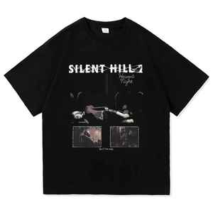 เสื้อยืดแขนสั้นสีดำลายตัวละคร Silent Hill 3 สำหรับผู้ชาย คอกลม สไตล์ลำลอง ผ้าเจอร์ซีย์ ทรงโอเวอร์ไซส์ ผ้าฝ้าย 100% - Product Image 4