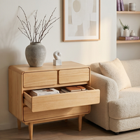 Commode à 4 tiroirs en teck moderne pour chambre à coucher, salon, hôtel - Commode de style scandinave en bois massif de haute qualité