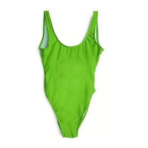 Maillot de bain une pièce pour femme, taille haute, col rond, couleur unie, dernier design, best-seller, prix avantageux - Product Image 2