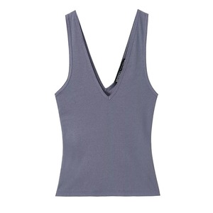 Nueva Camiseta de Tirantes de Punto con Botones y Lazo para Mujer, Estilo Casual, Cuello Cuadrado, Sin Mangas, Tipo Camisola, para Verano - Product Image 5