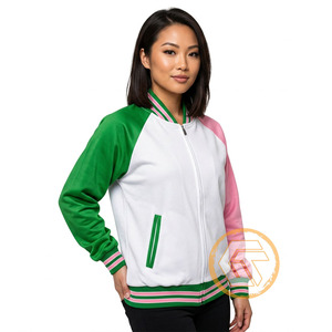 TRÉAUX GÉNÉTIQUES GÉNÉTIQUES GREECS Alpha Personnalisé |   Blouson universitaire en molleton de coton Kapa brodé avec fermeture éclair, style Sorority High Autumn Stand - Product Image 3