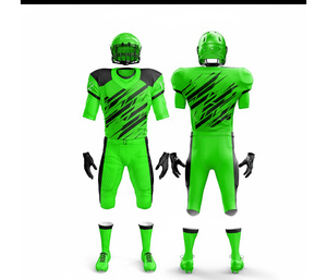 Ensemble d'uniformes de football américain de haute qualité, impression personnalisée |   Ensemble de football avec maillot et pantalon |   Polyester respirant - Product Image 2