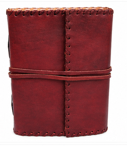 Vintage Genuine Leather <b>Journal</b> Notebook Rustic Red Hand Stitched Diary with Wrap Strap for <b>Writing</b> Travel Gift - Product Image 5