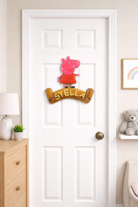 Christmas Gift and Souvenir for Kids Wooden Plaques <b>Door</b> Hanging Cartoon Decorate Name Sign Kids Design from Vietnam Factory - Product Image 2
