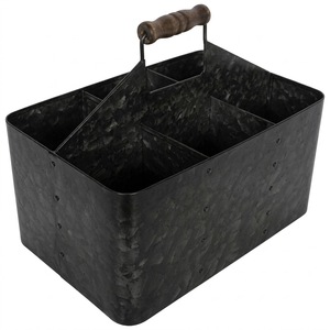 Organizador de utensilios vintage para decoración del hogar, soporte para utensilios de metal galvanizado con 4 compartimentos para encimera de cocina y fiestas - Product Image 5