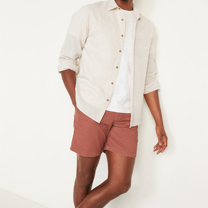 Men's Solid High Quality Canvas Fabric Running Athletic Shorts Quick Dry Breathable Double <b>Layer</b> Drawstring Closure Shorts - Product Image 4