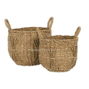 Produit chaud panier de rangement en jonc de mer naturel décoration de la maison sans couvercle vente en gros directe du fabricant Viettimecraft - Product Image 2