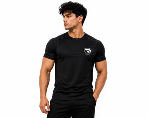 Camiseta deportiva de manga corta azul para hombre Dumela, cuello redondo, ajustada, de secado rápido, tejido de punto transpirable, antipilling en la parte delantera - Product Image 5