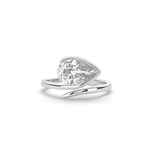 Anillo de Oro de 14KT/10KT con Diamante de Laboratorio de 2.50Ct, Corte Pera Brillante, Diseño Ligero y Único, Joyería Fina para Mujer, Compromiso, Boda - Product Image 2