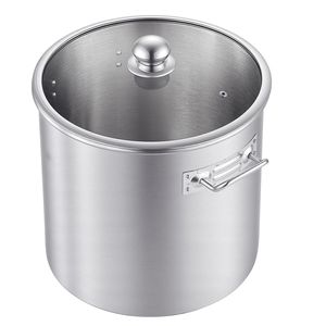 Pentola in Acciaio Inox da 21 Quarti con Coperchio in Vetro, Senza PFOA e PFAS, Compatibile con Fornelli a Gas - Product Image 1